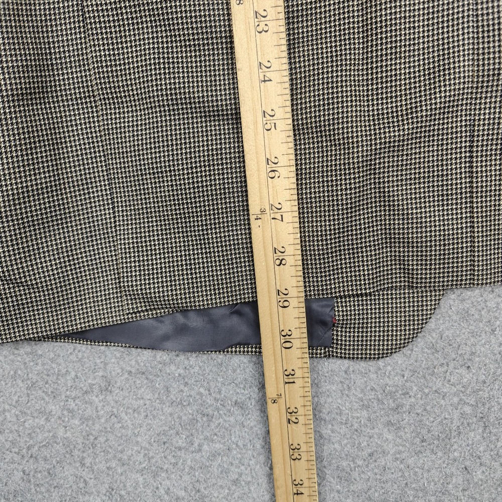 Joseph Abboud Blazer Mens 46S Brown Wool Silk Check Sport Coat Jacket Made USA - Picture 9 of 13